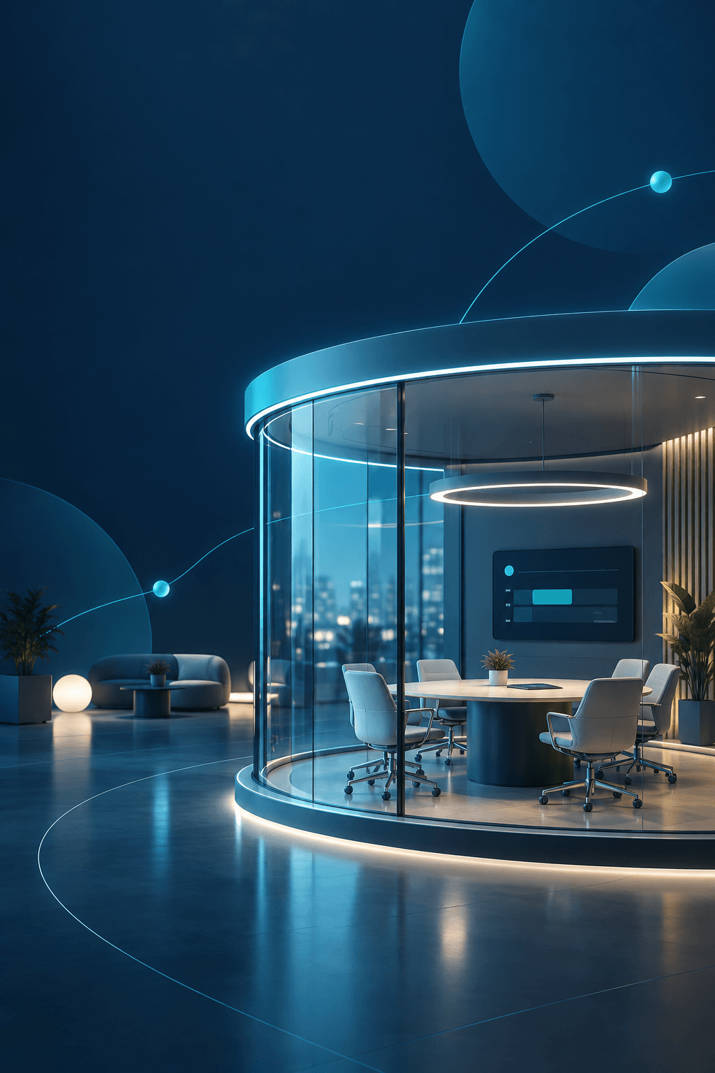 Modern workspace meeting room